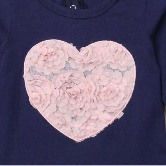 Rosebud Heart Dress Tunic 12m, 18m, 24m - Picture 3 of 9
